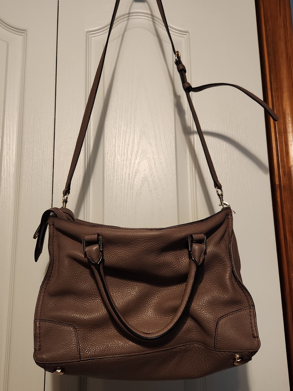 Rebecca Minkoff Taupe Pebbled Leather Crossbody Satchel